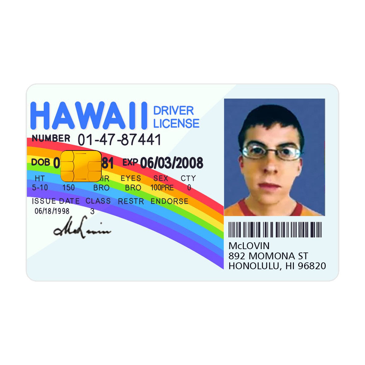 CAPACARD - Película Adesiva Para Cartão - McLovin M1 CAPACARD - Película Adesiva Para Cartão - McLovin M1